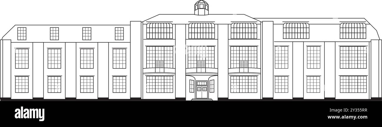 Weimar Bauhaus Université d'art bâtiment illustration architecture unesco Allemagne. Bâtiment principal Bauhaus-University State University arts artisanat archite Illustration de Vecteur