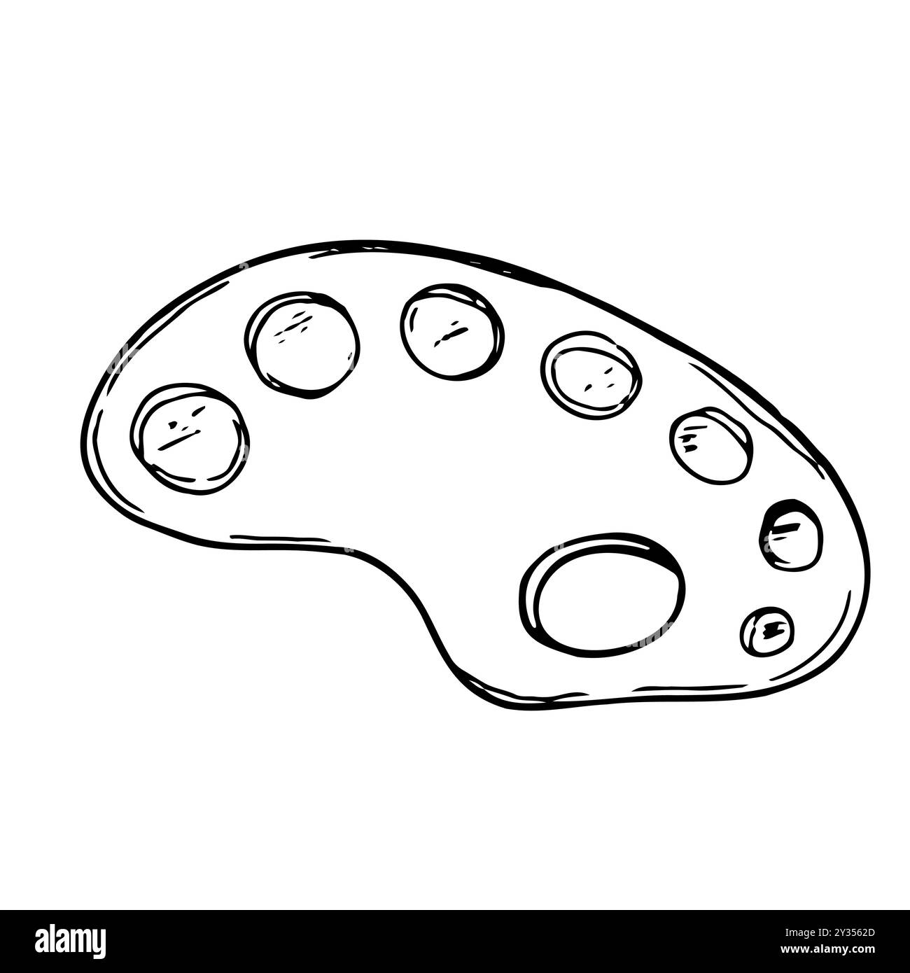 Palette de peinture aquarelle aquarelle ou illustration vectorielle d'esquisse caillée à la main isolée sur fond blanc. Illustration de Vecteur