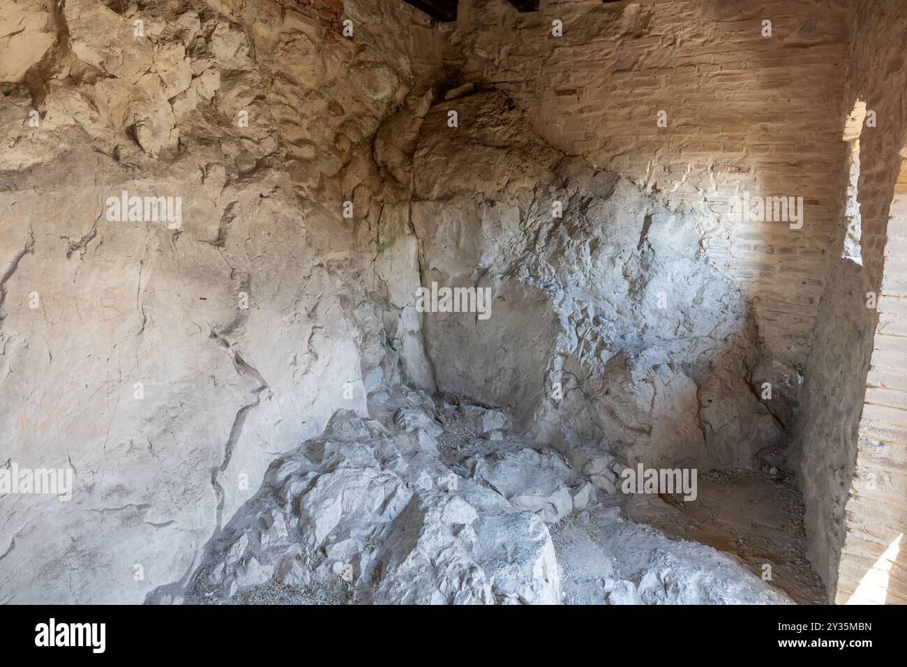 Entrepôt montrant l'intégration des roches et des briques, forteresse de Rupea, Royaume de Hongrie, Transylvanie, Roumanie Banque D'Images