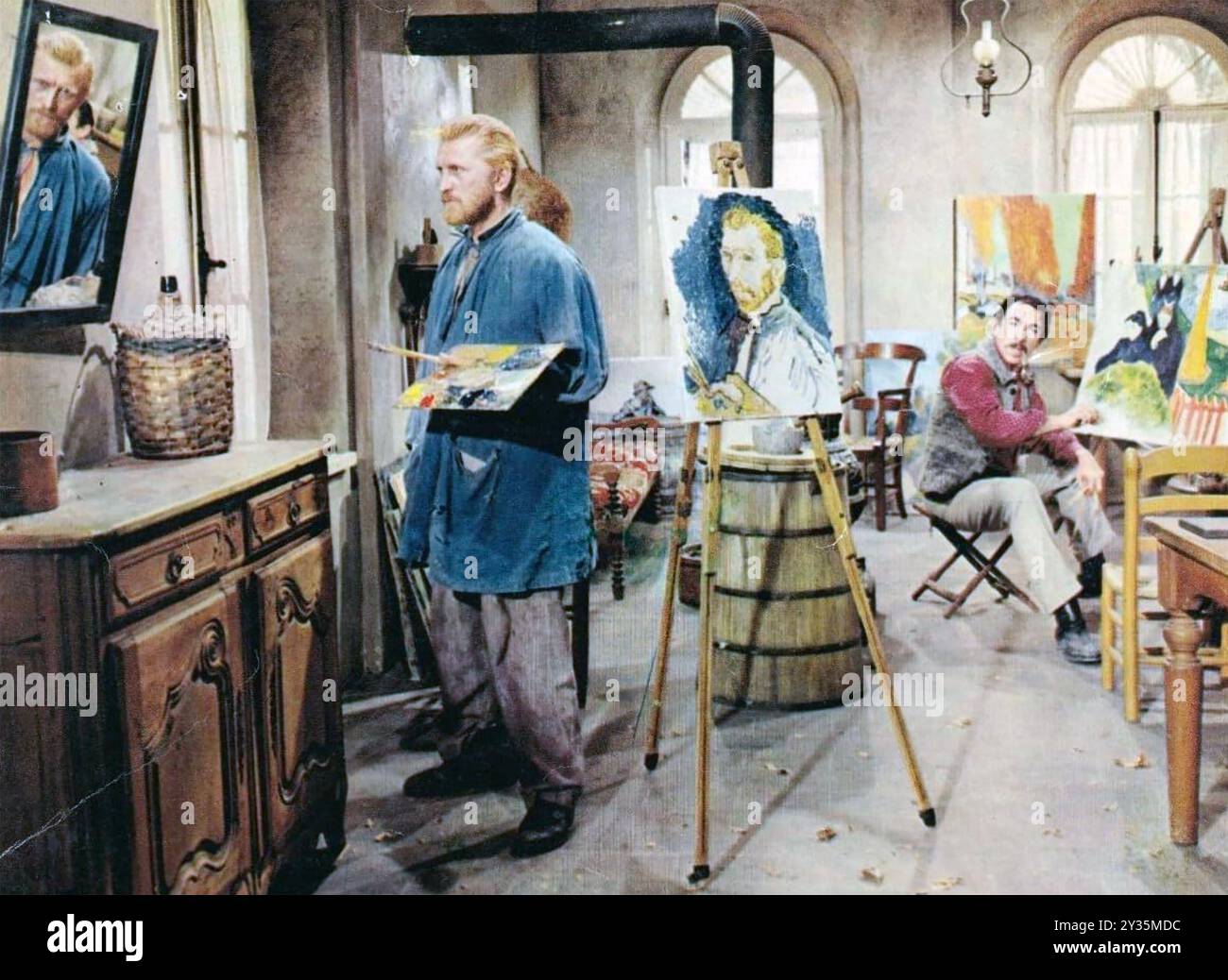 LUST FOR LIFE 1956 MGM film avec Kirk Douglas comme Vincent van Gogh à gauche et Anthony Quinn comme Paul Gauguin Banque D'Images