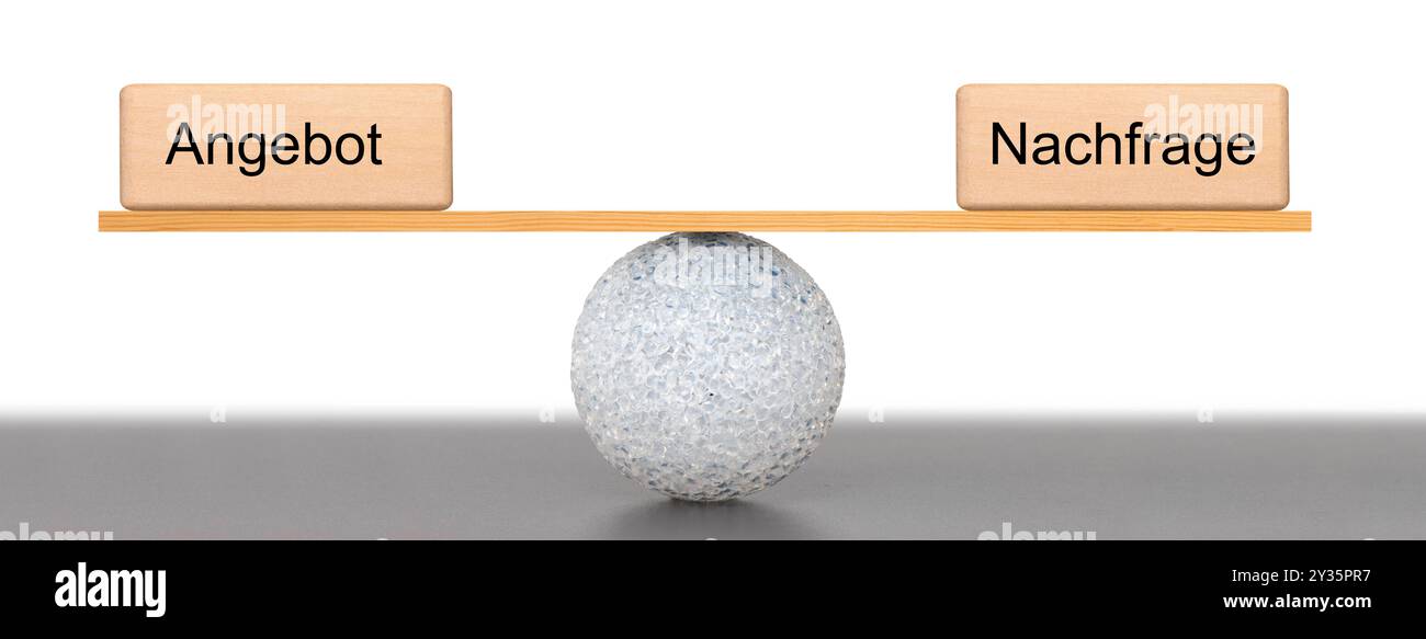 Angebot und Nachfrage Angebot und Nachfrage regeln den Markt und sind im Gleichgewicht *** offre et demande offre et demande régulent le marché et Banque D'Images
