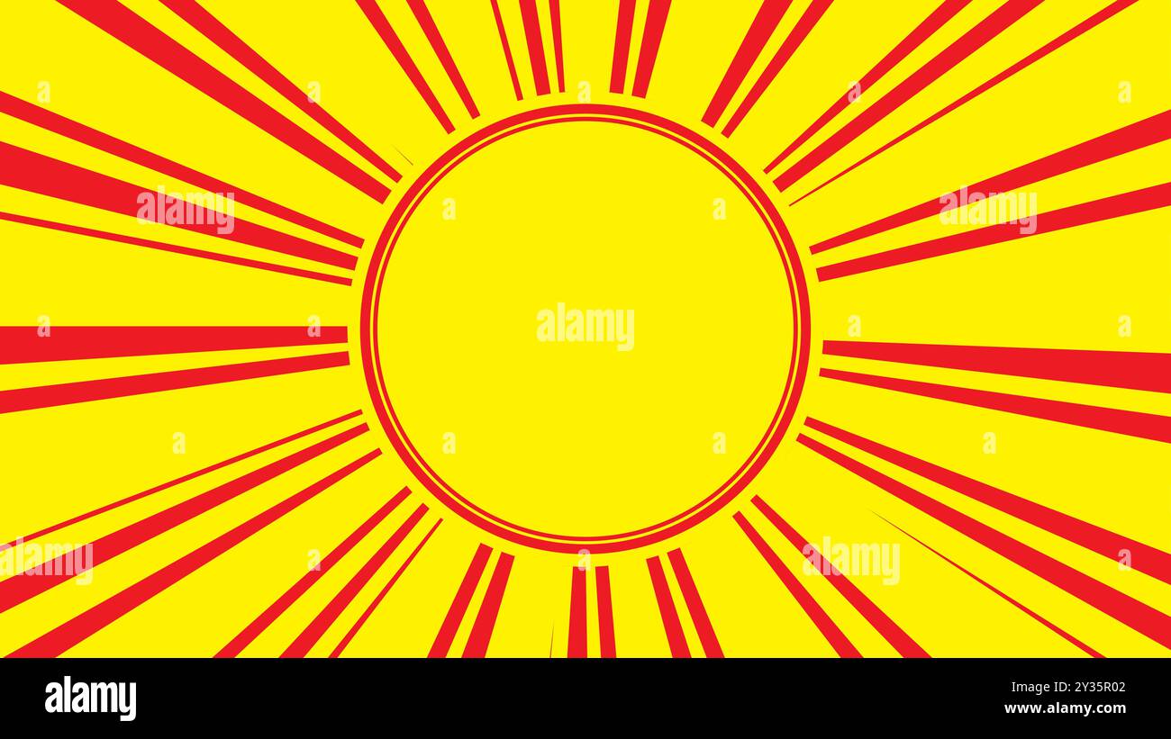 Illustration abstraite rouge et jaune rétro Sunburst. Bon pour le fond de conception graphique, affiche, bannière etc Illustration de Vecteur