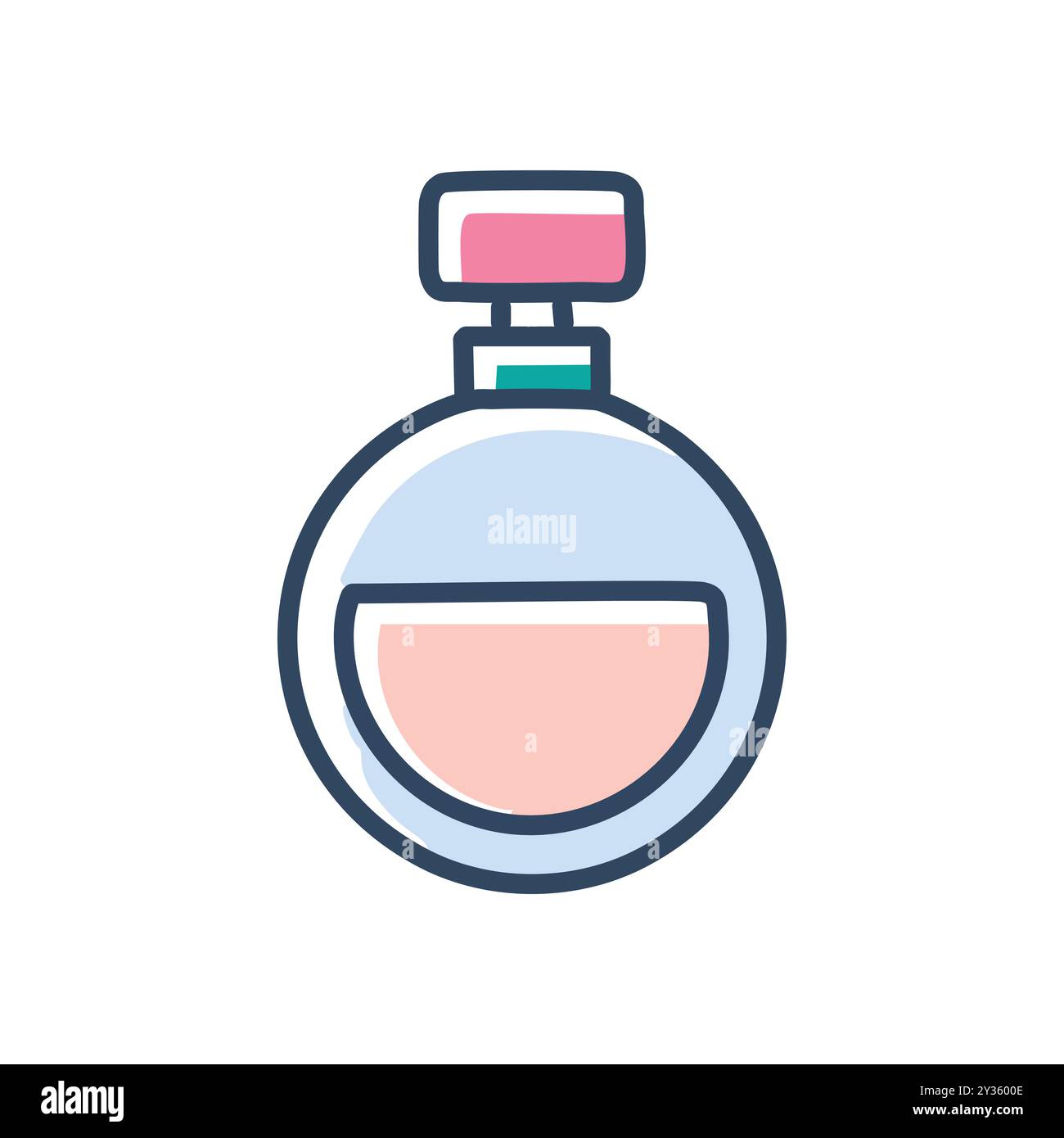Icône de flacon de parfum. Illustration mignonne et colorée d'un flacon de parfum, idéal pour les projets de design liés à la beauté, à la mode et au parfum. Illustration de Vecteur