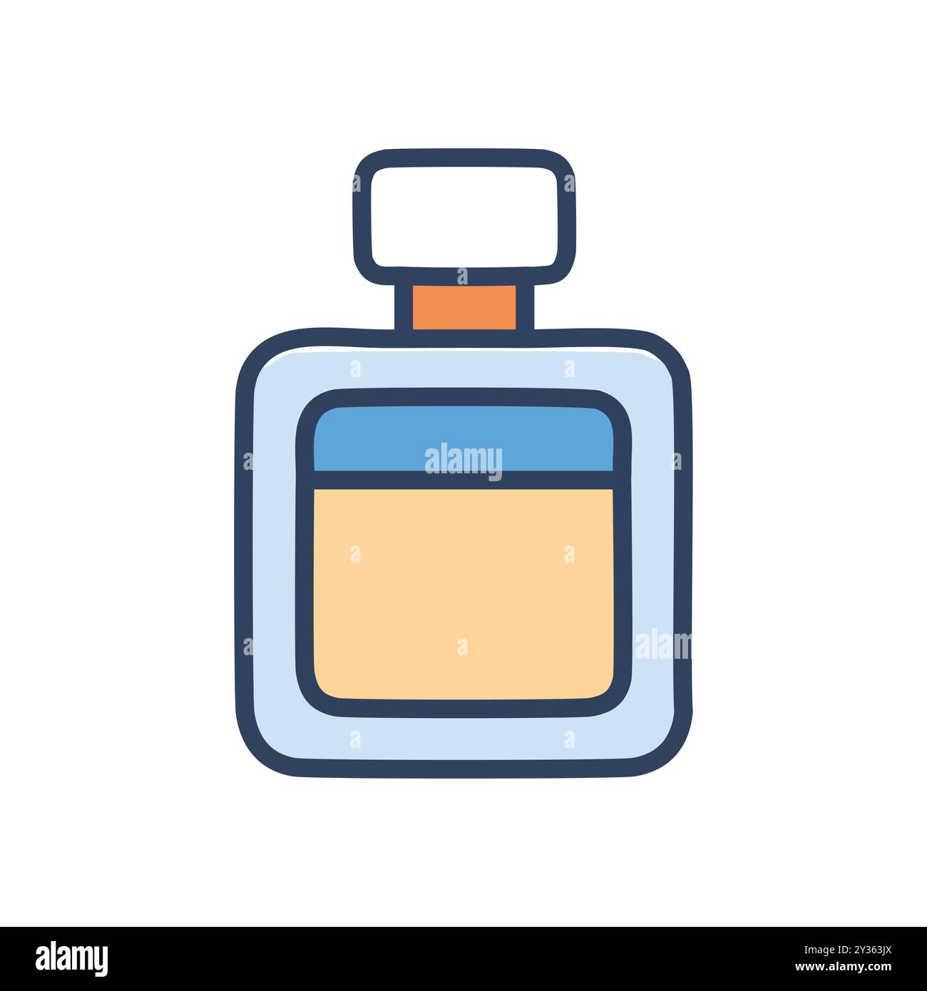 Icône de flacon de parfum. Illustration colorée de style de dessin animé d'une bouteille de parfum. Idéal pour les projets liés à la beauté, à la mode et au parfum. Illustration de Vecteur