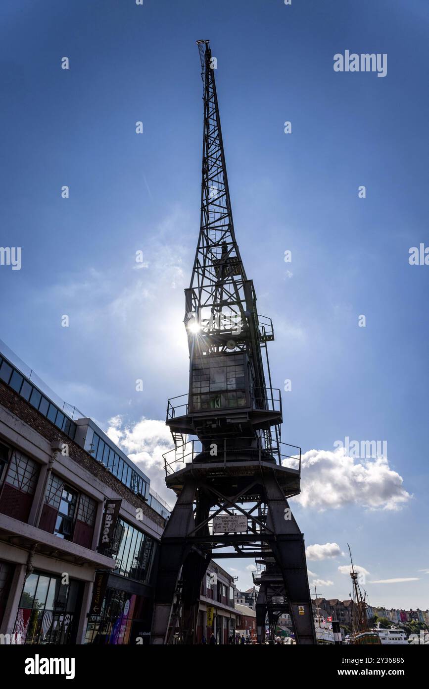 Amarrage des grues sur le port de Bristol Banque D'Images