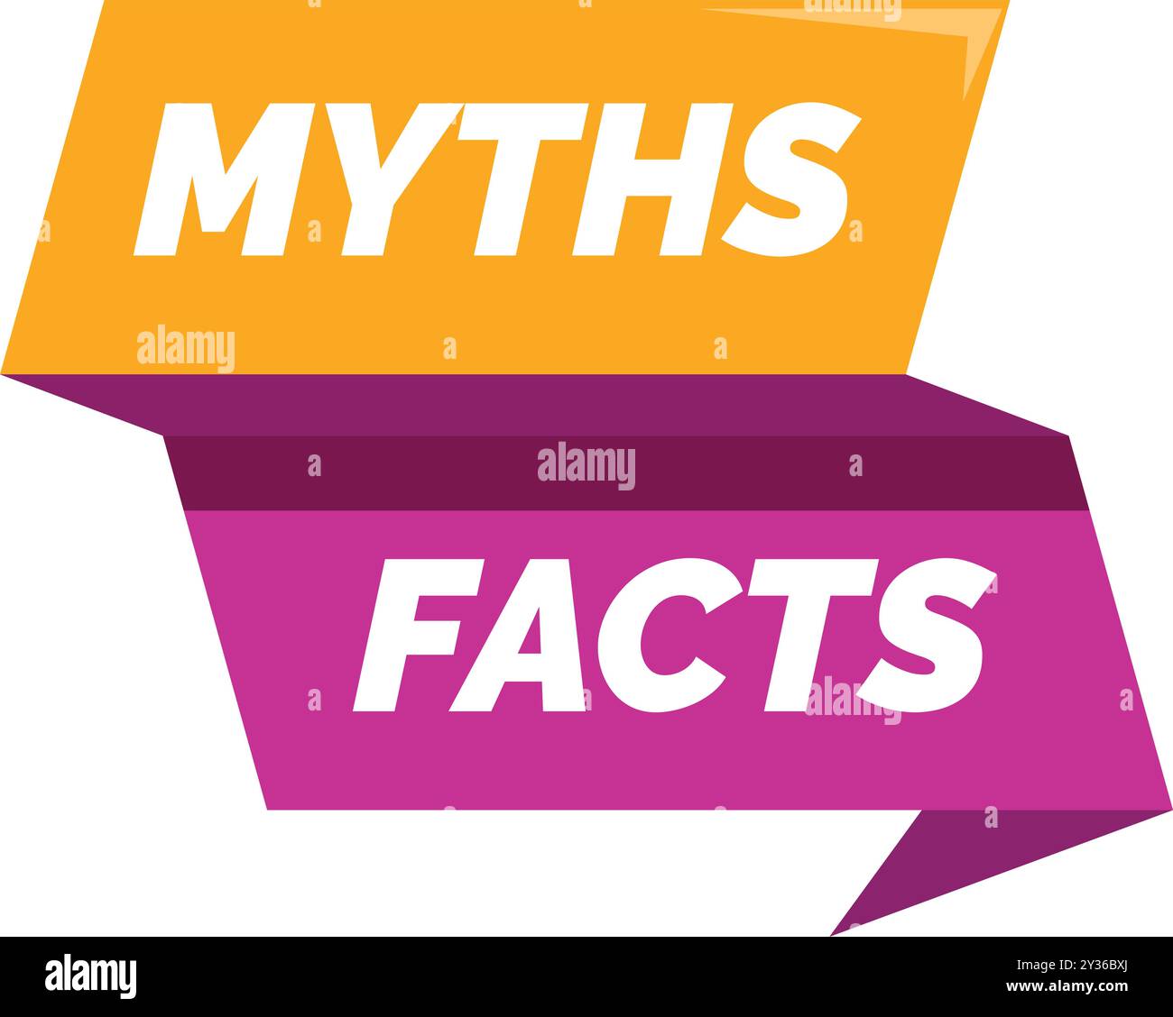 Bannière présentant les concepts de mythes et de faits, comparant les informations vraies et fausses Illustration de Vecteur