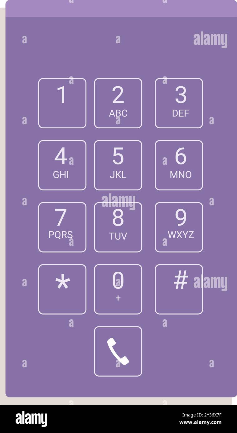 Smartphone moderne montre un clavier numérique classique pour faire des appels téléphoniques Illustration de Vecteur