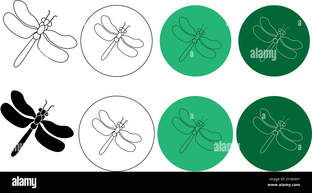 Un dessin simple ligne de libellule mignonne pour l'identité du logo de l'entreprise. Concept de mascotte animale Odonata pour l'icône du club d'amoureux des insectes. Ligne continue moderne Illustration de Vecteur