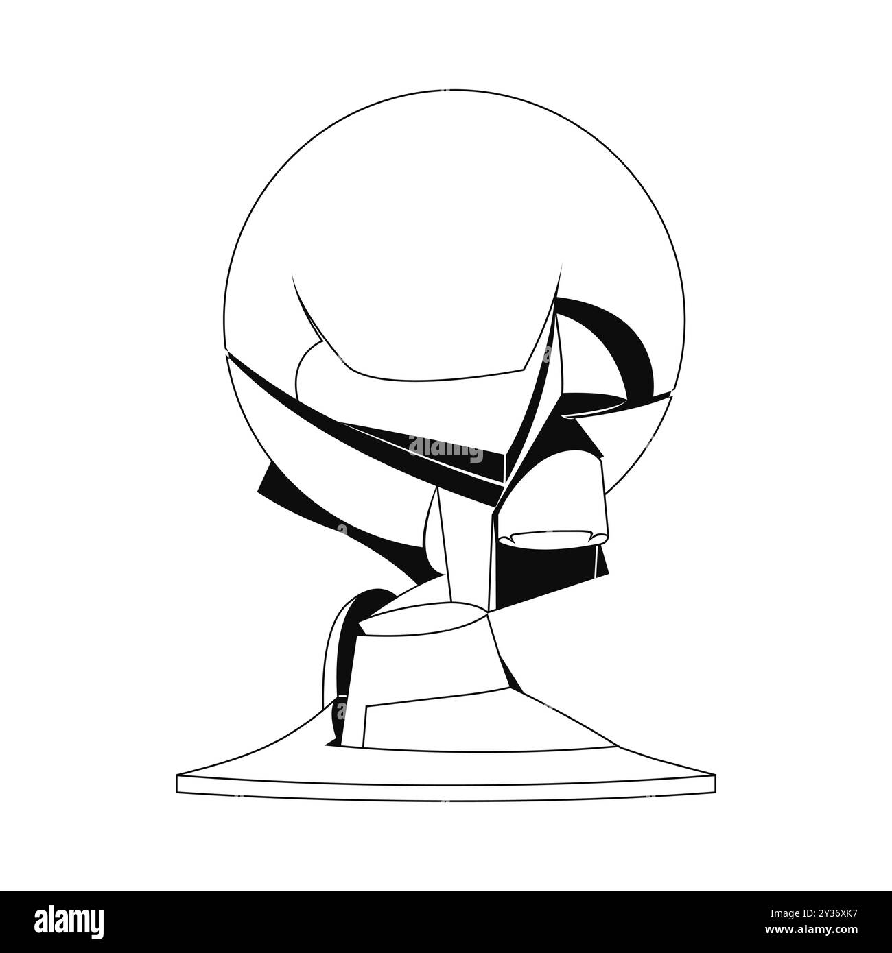 La sphère, un contour noir de sculpture du World Trade Center à New York. Une illustration vectorielle pour la Journée des Patriotes le 11 septembre Illustration de Vecteur