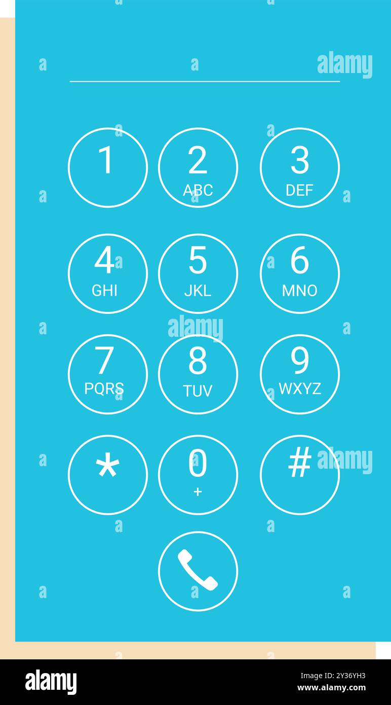 Le clavier moderne du smartphone affiche des chiffres et des symboles, prêts à passer un appel ou à taper un message Illustration de Vecteur
