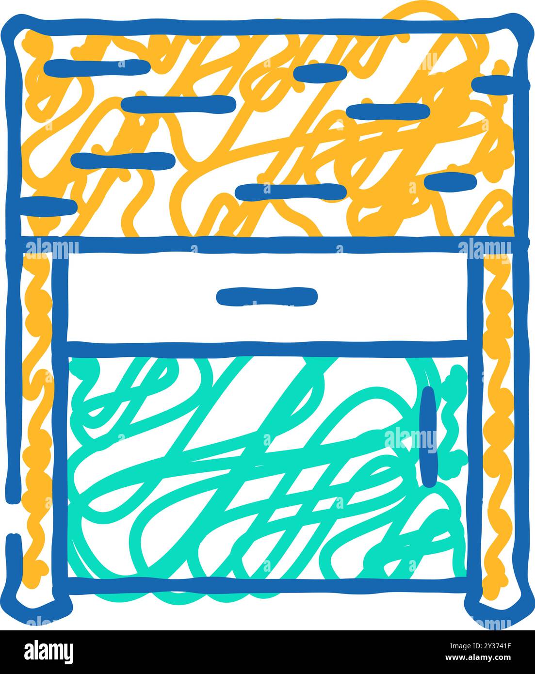 icône de la vue supérieure de la table de chevet illustration de doodle Illustration de Vecteur