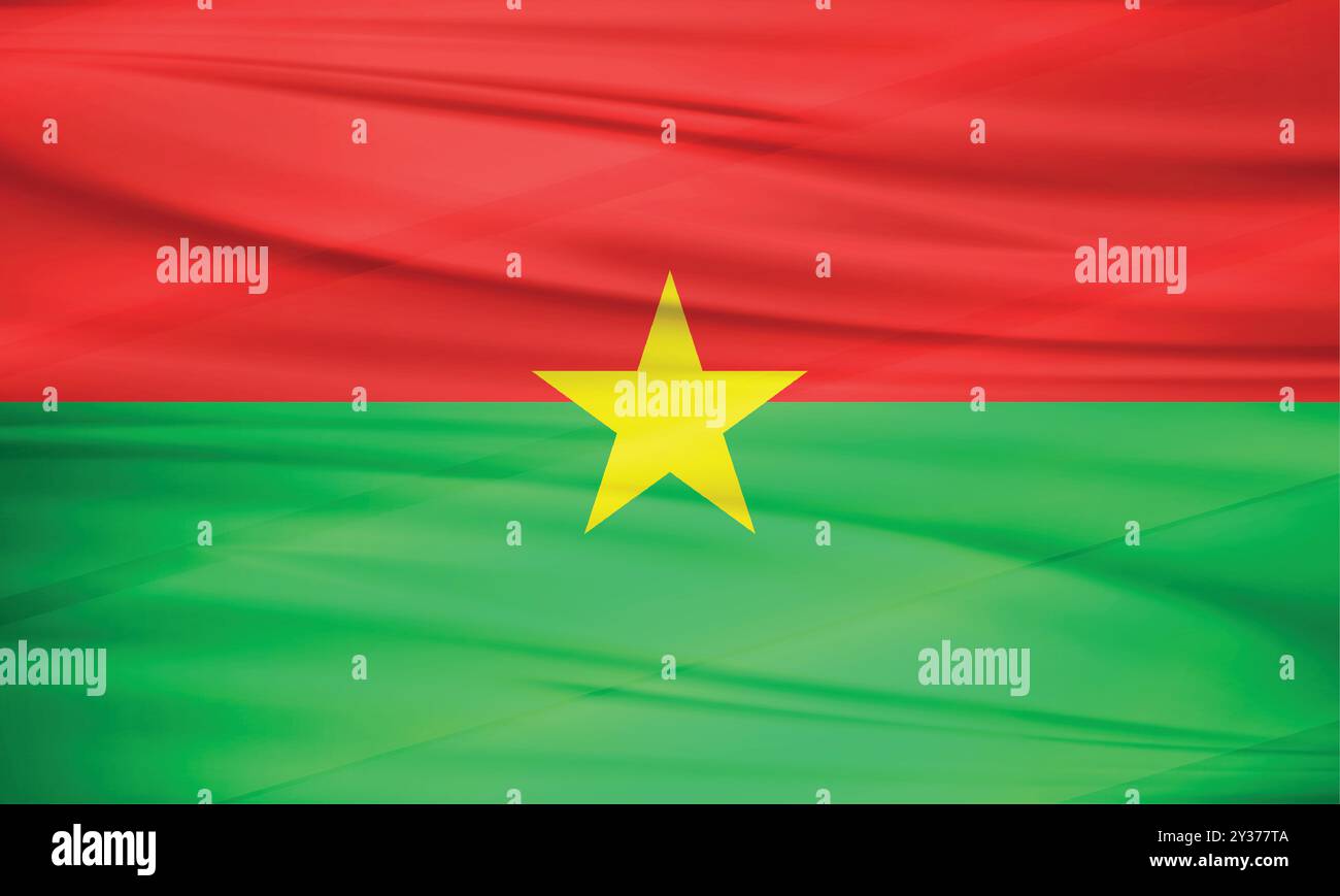 Illustration du drapeau du Burkina Faso et du drapeau du pays vectoriel modifiable du Burkina Faso Illustration de Vecteur