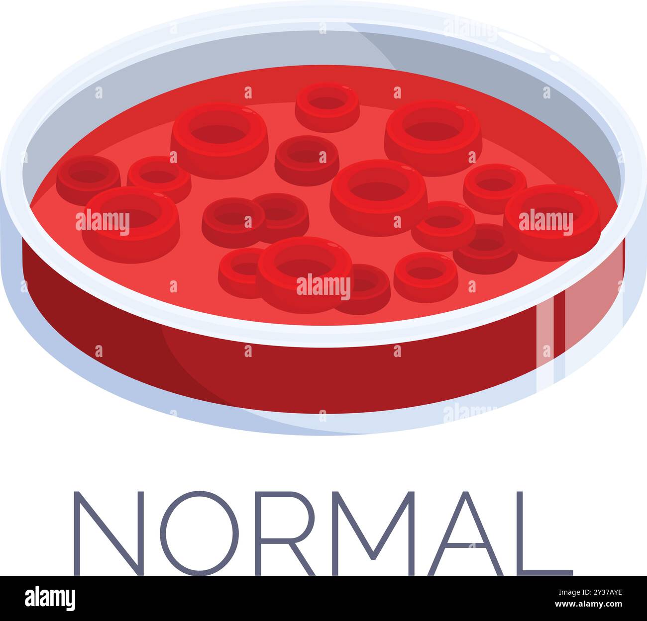 Cette illustration montre une boîte de Pétri de laboratoire contenant des globules rouges, représentant une analyse ou une expérience médicale Illustration de Vecteur