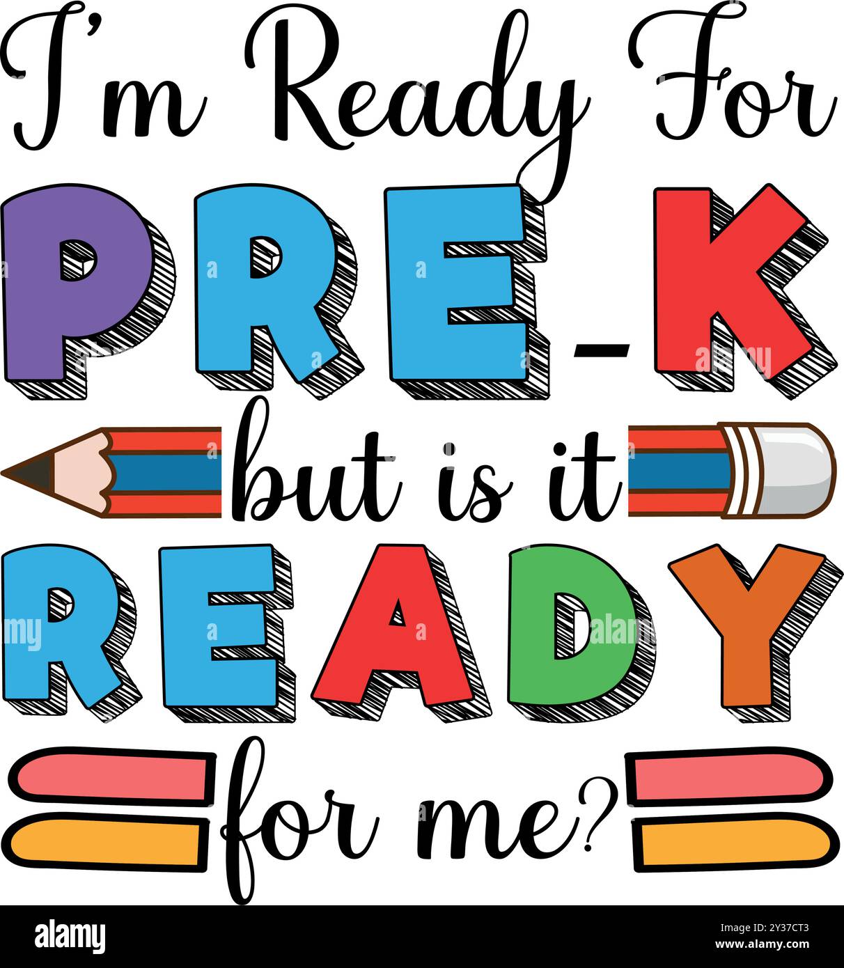 je suis prêt pour pré-k mais est-ce pour moi Illustration de Vecteur