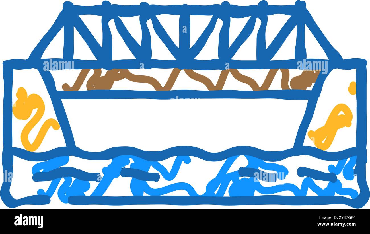 icône de pont en treillis illustration de doodle Illustration de Vecteur