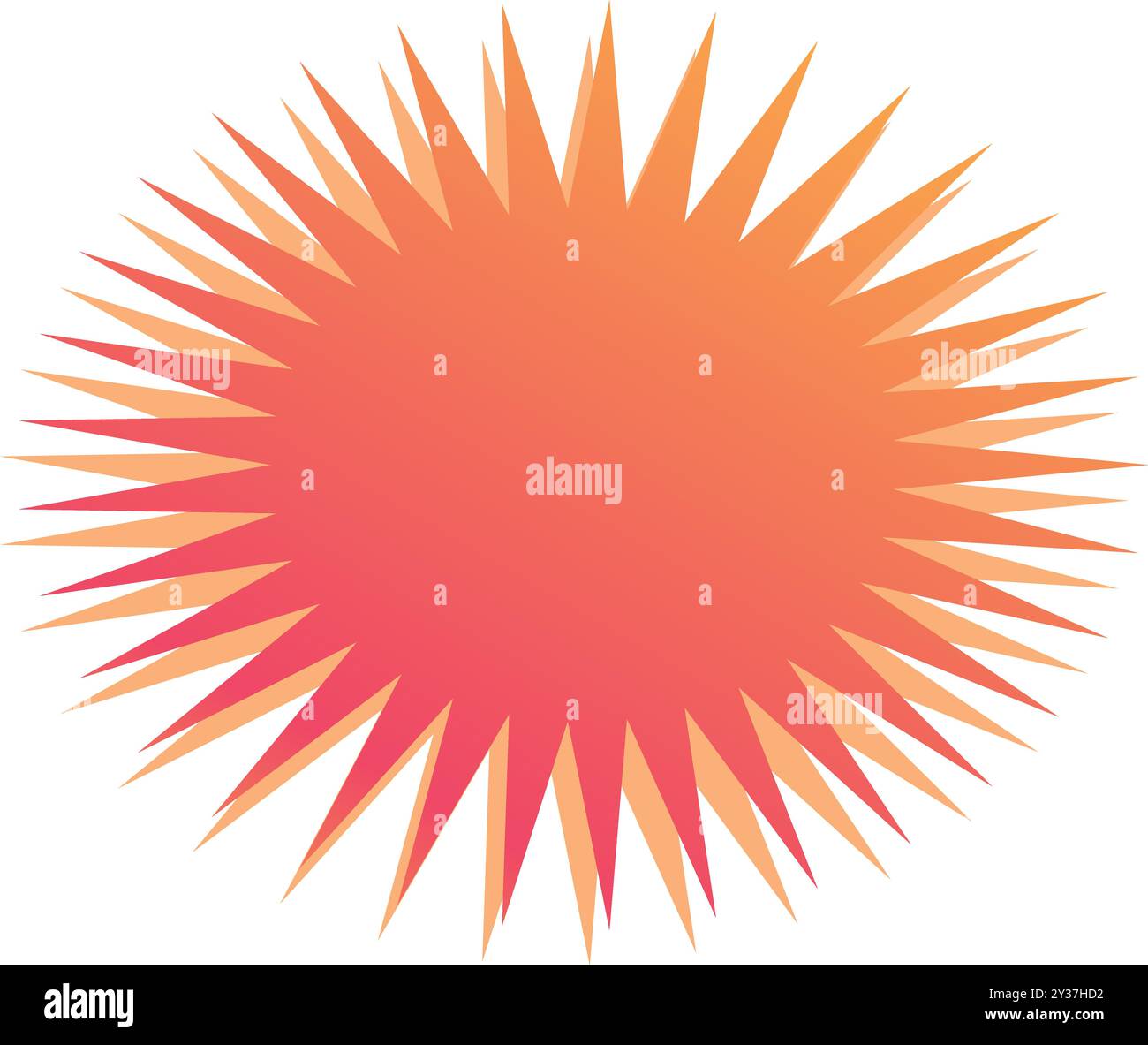 Élément graphique circulaire avec un bord pointu qui passe de l'orange clair à l'orange plus profond Illustration de Vecteur