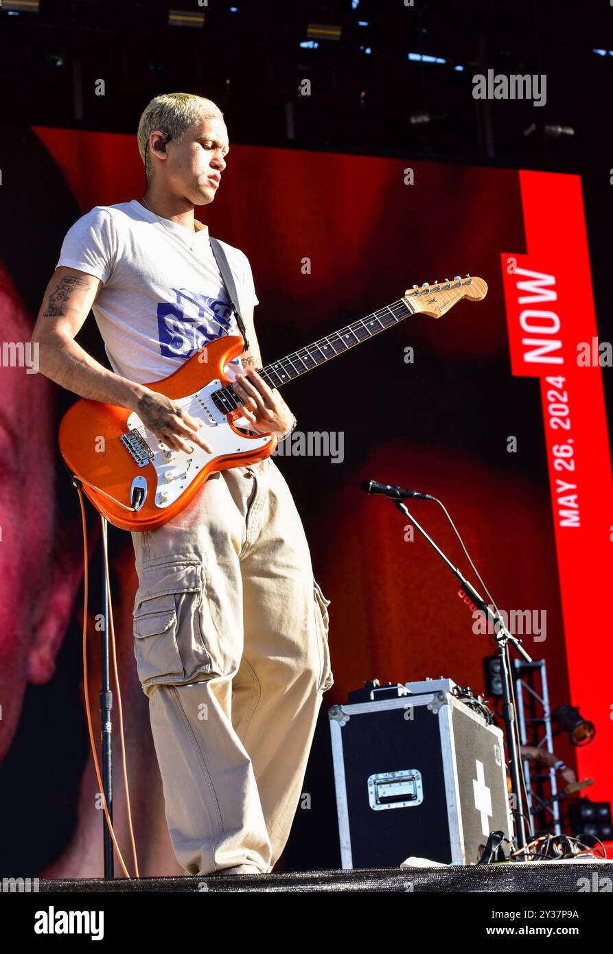 Napa, Californie, États-Unis. 26 mai 2024. Dominic Fike se produit sur scène au BottleRock 2024 Music Festival. Crédit : Ken Howard/Alamy Banque D'Images