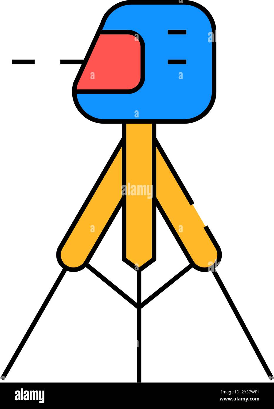 illustration couleur de l'icône de l'équipement de mesure de niveau laser Illustration de Vecteur