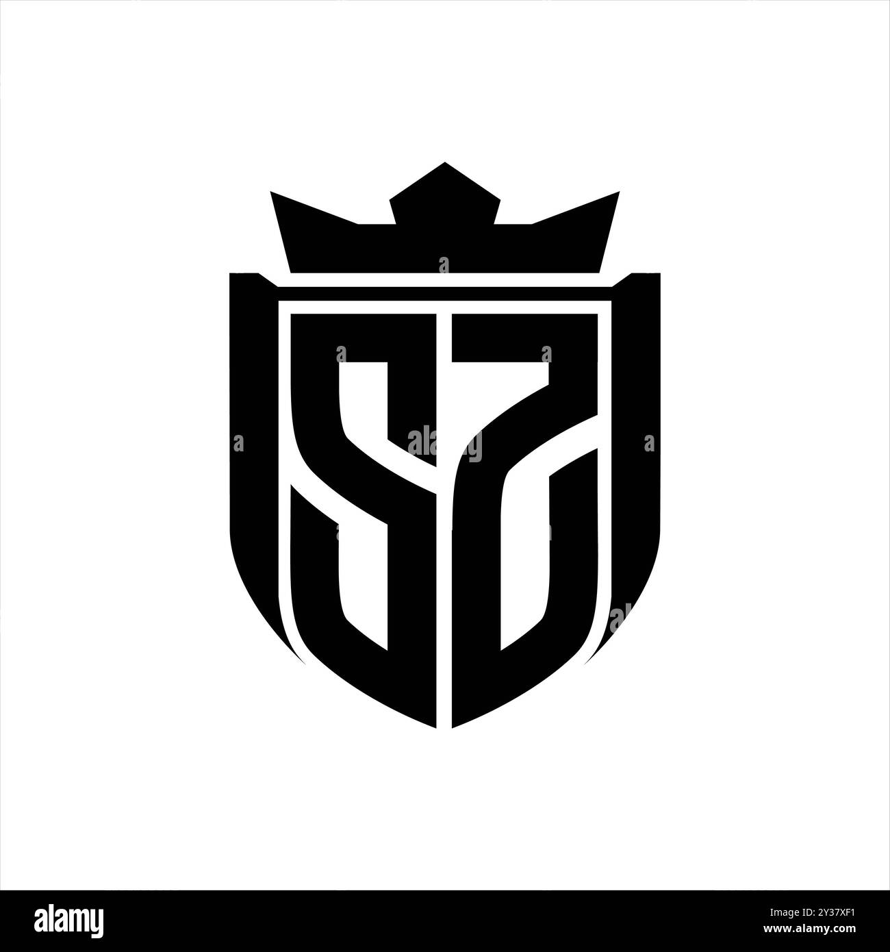 badge d'illustration et logos avec couronne Banque D'Images