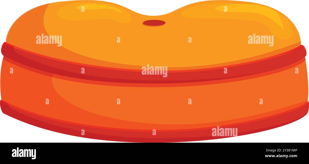 Flotteur de piscine gonflable orange avec un trou au centre, parfait pour bronzer et se détendre dans l'eau Illustration de Vecteur