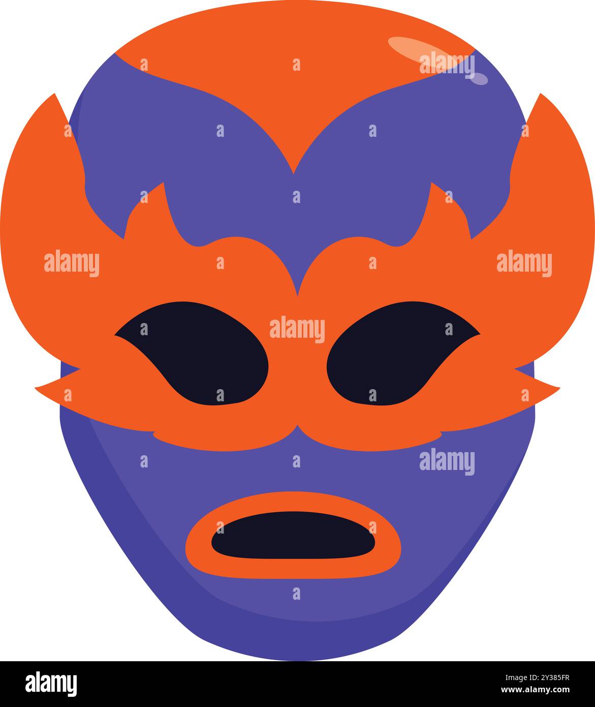 Masque luchador orange et violet représentant la culture vibrante de la lutte mexicaine Illustration de Vecteur