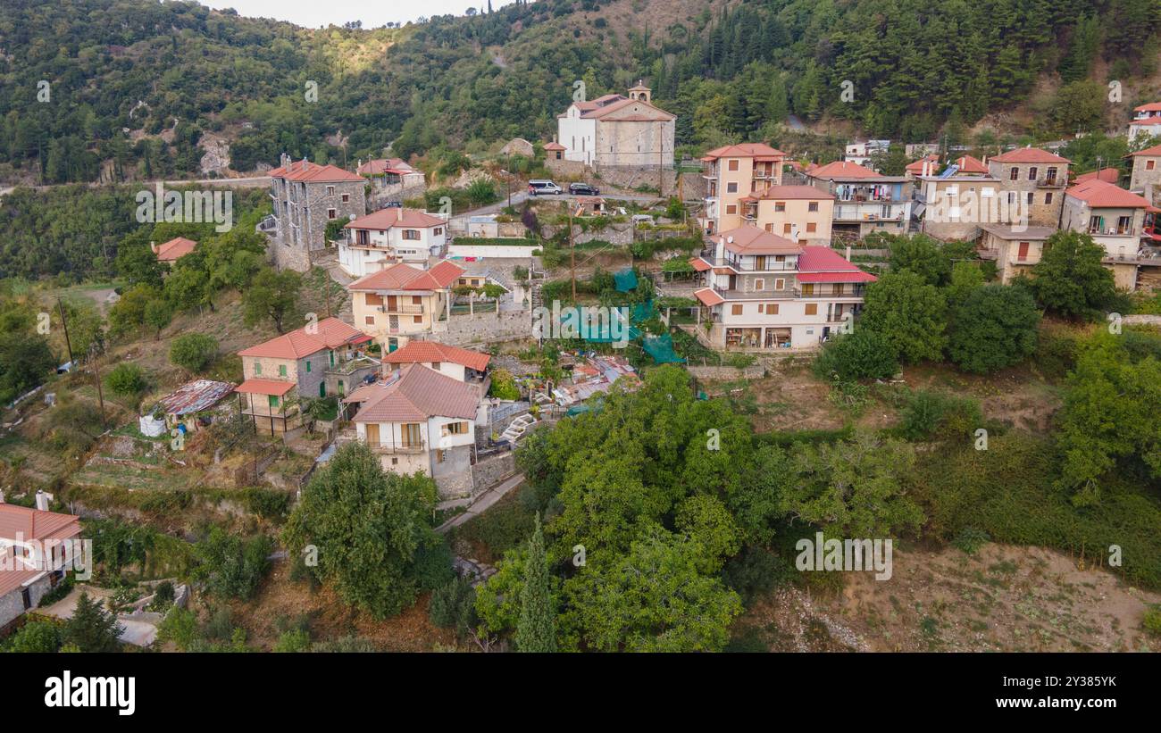 Lagadia village, Arkadia, Grèce Banque D'Images