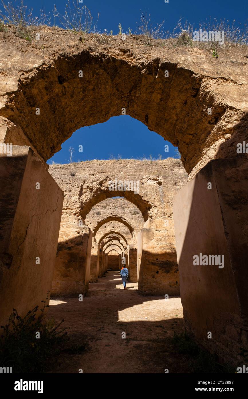 Greniers, Heri es-Souani, Meknès, Maroc, Afrique Banque D'Images