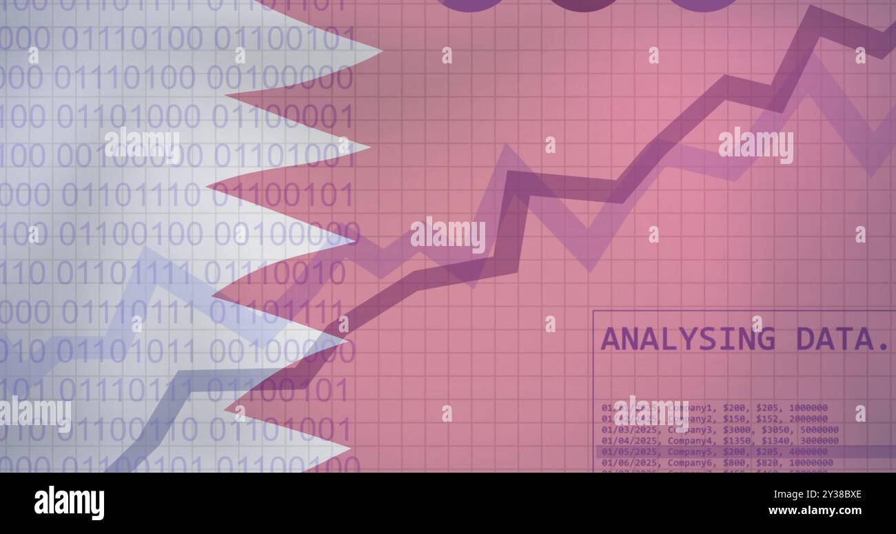 Collecte de données image de texte sur des graphiques et des diagrammes circulaires sur fond de drapeau Qatar Banque D'Images