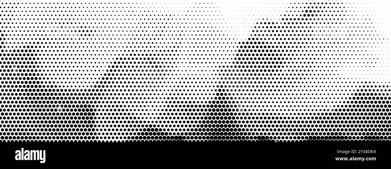 Texture de demi-ton déformée en pointillés abstraits. Fond de flux ondulé pixélisé. Motif dégradé ondulé grunge déchiré. Fond de bruit de trame rétro. Fond d'écran de superposition de style comique vectoriel Illustration de Vecteur