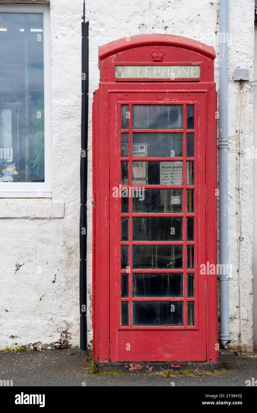 Kiosque téléphonique à Bressay, Shetland. Banque D'Images
