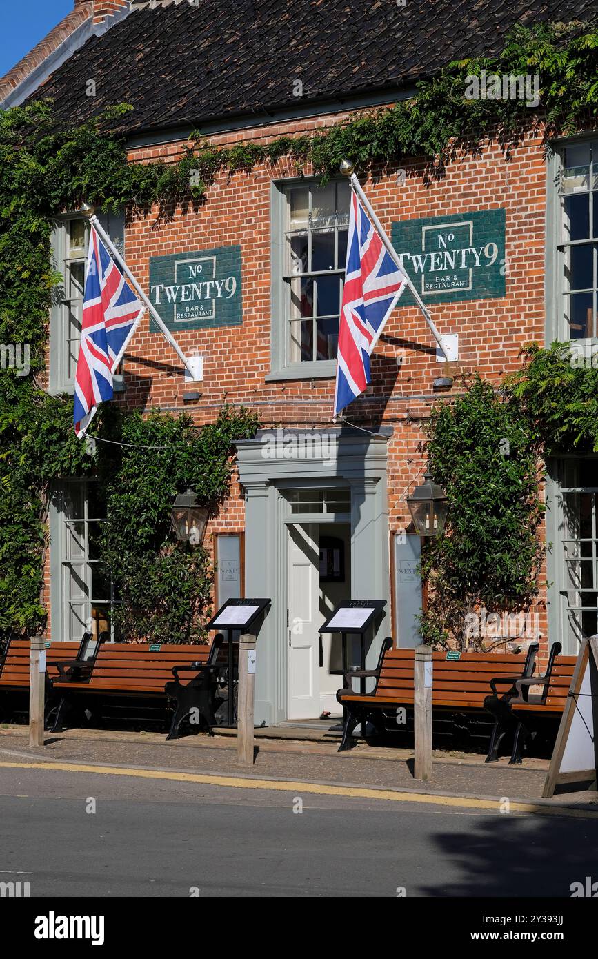 Non. Vingt-neuf restaurant, burnham Market, nord de norfolk, angleterre Banque D'Images