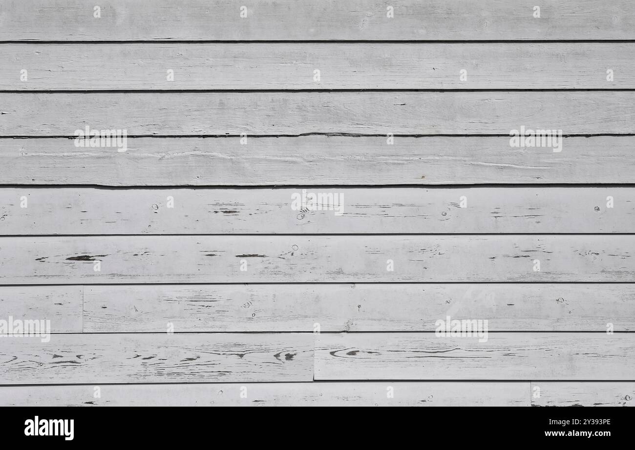 mur de bâtiment en bois peint en blanc Banque D'Images