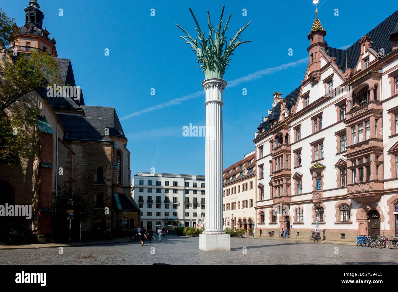 Nikolaisäule colonne Nicholas, Leipzig Saxe Allemagne Europe Allemand européen Banque D'Images