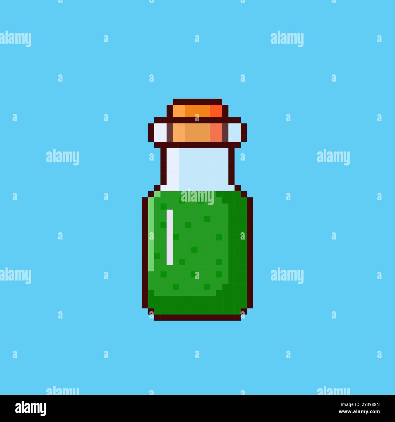 Design d'actifs de jeu de potion magique Pixel art Illustration de Vecteur