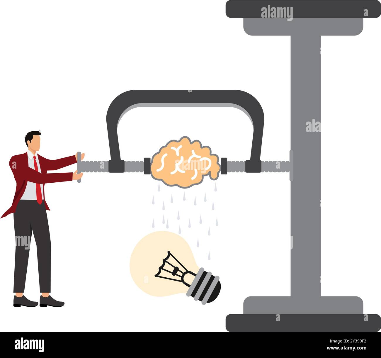 Ampoule d'idée, cerveau humain, idées, homme d'affaires Illustration de Vecteur