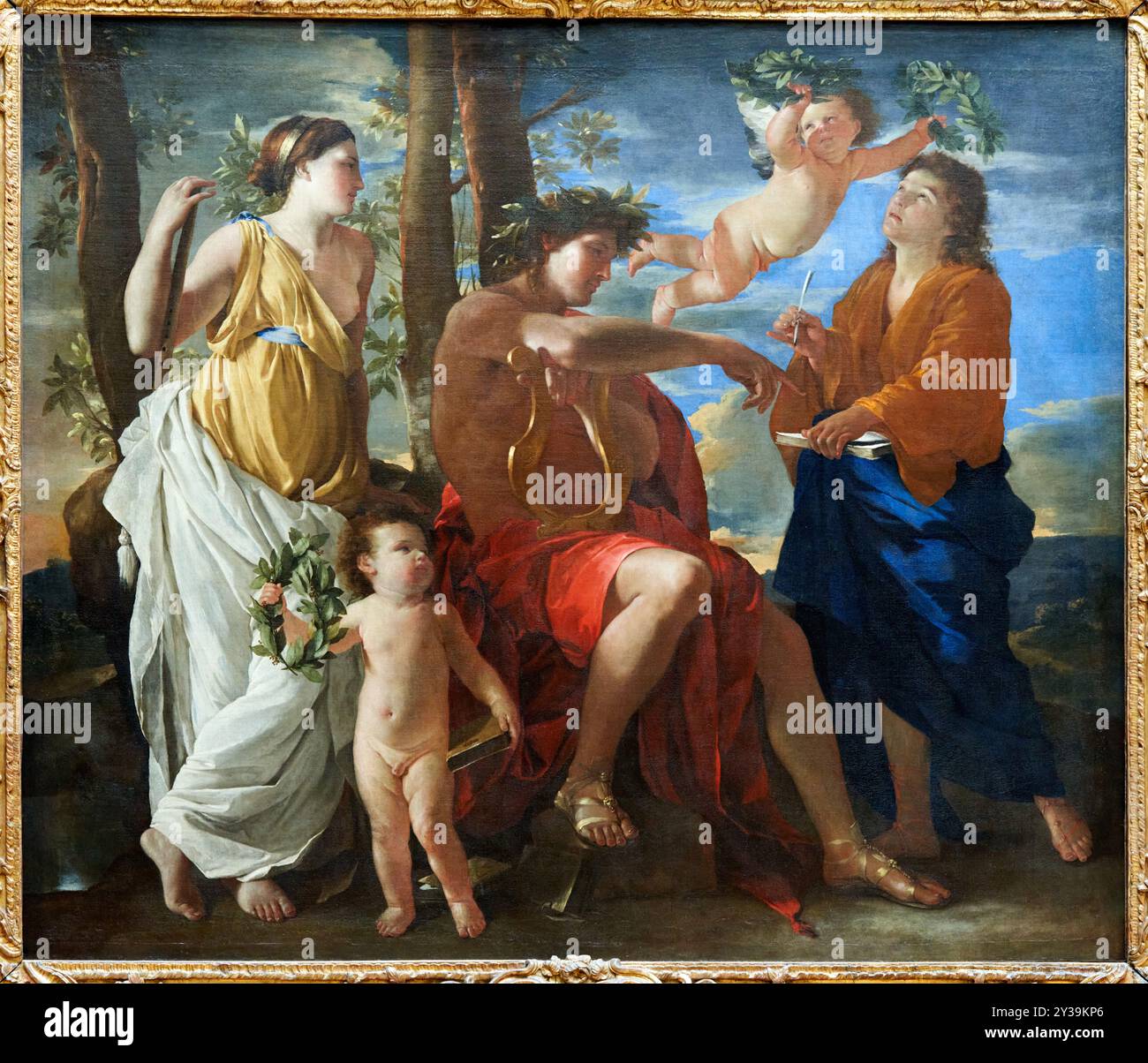 L'inspiration du poète, vers 1629, huile sur toile, Nicolas POUSSIN, les Andelys, 1594 - Rome (Italie), 1665, Musée du Louvre, Paris, France Banque D'Images