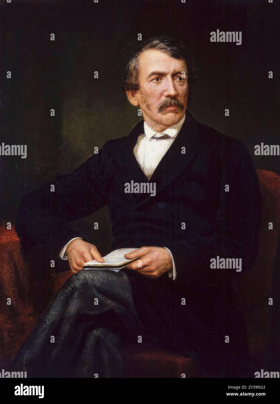 David Livingstone (1813-1873), médecin écossais, pionnier missionnaire chrétien et explorateur en Afrique, portrait peint à l'huile sur toile par Frederick Havill, 1873-1884 Banque D'Images
