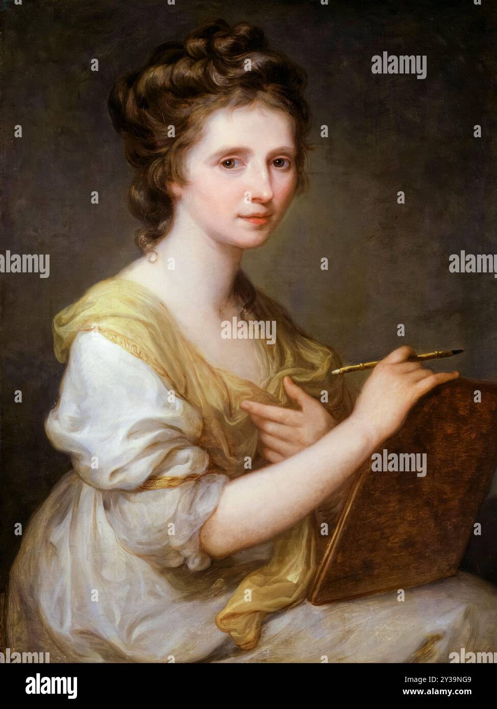 Angelica Kauffman (1741-1807) Autoportrait de la peintre néo-classique suisse Angelika Kauffmann, peinture à l'huile sur toile, 1770-1775 Banque D'Images