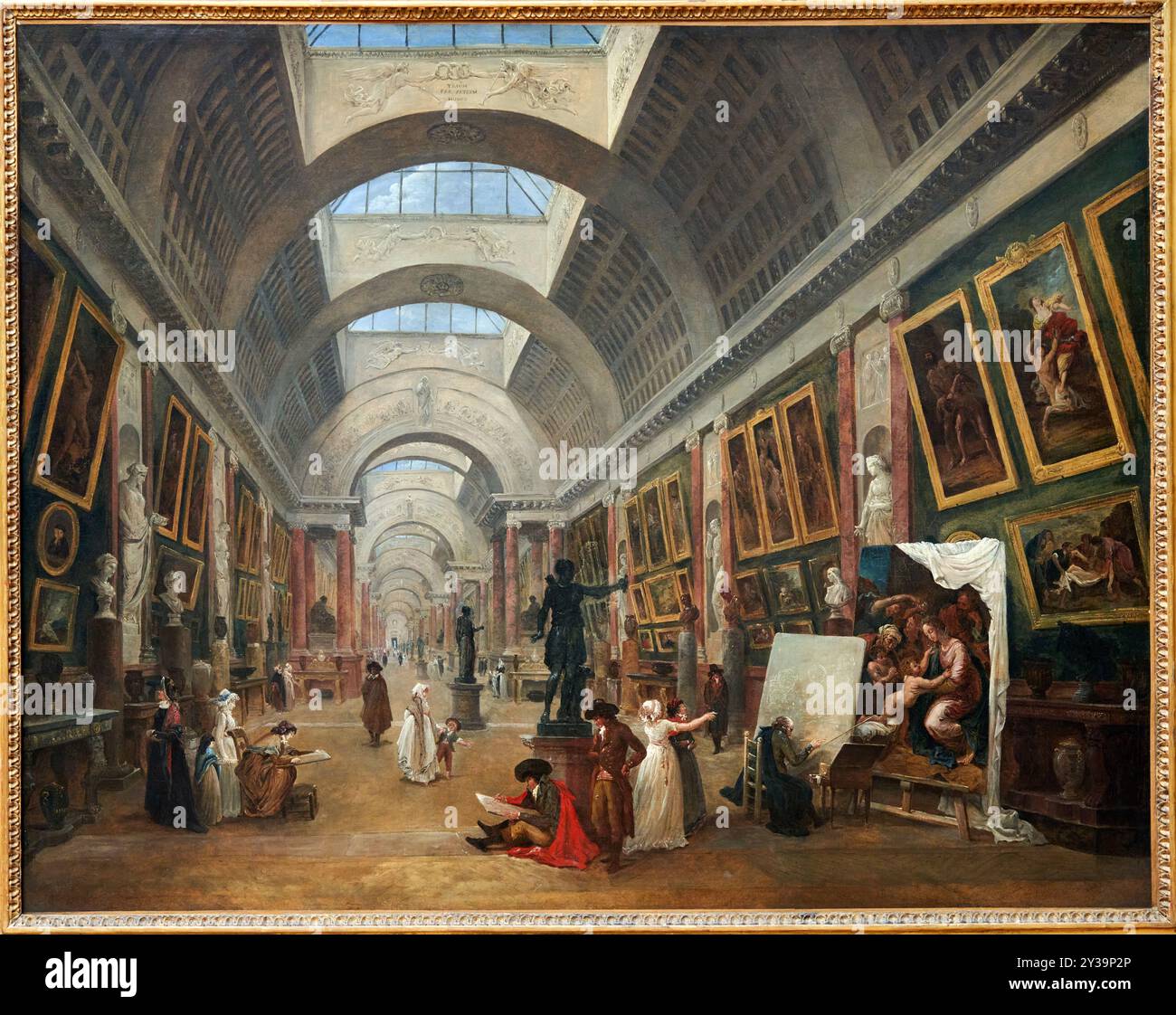 Projet de transformation de la Grande Galerie du Louvre, 1796, Hubert ROBERT, Paris, 1733 - 1808, musée du Louvre, Paris, France Banque D'Images