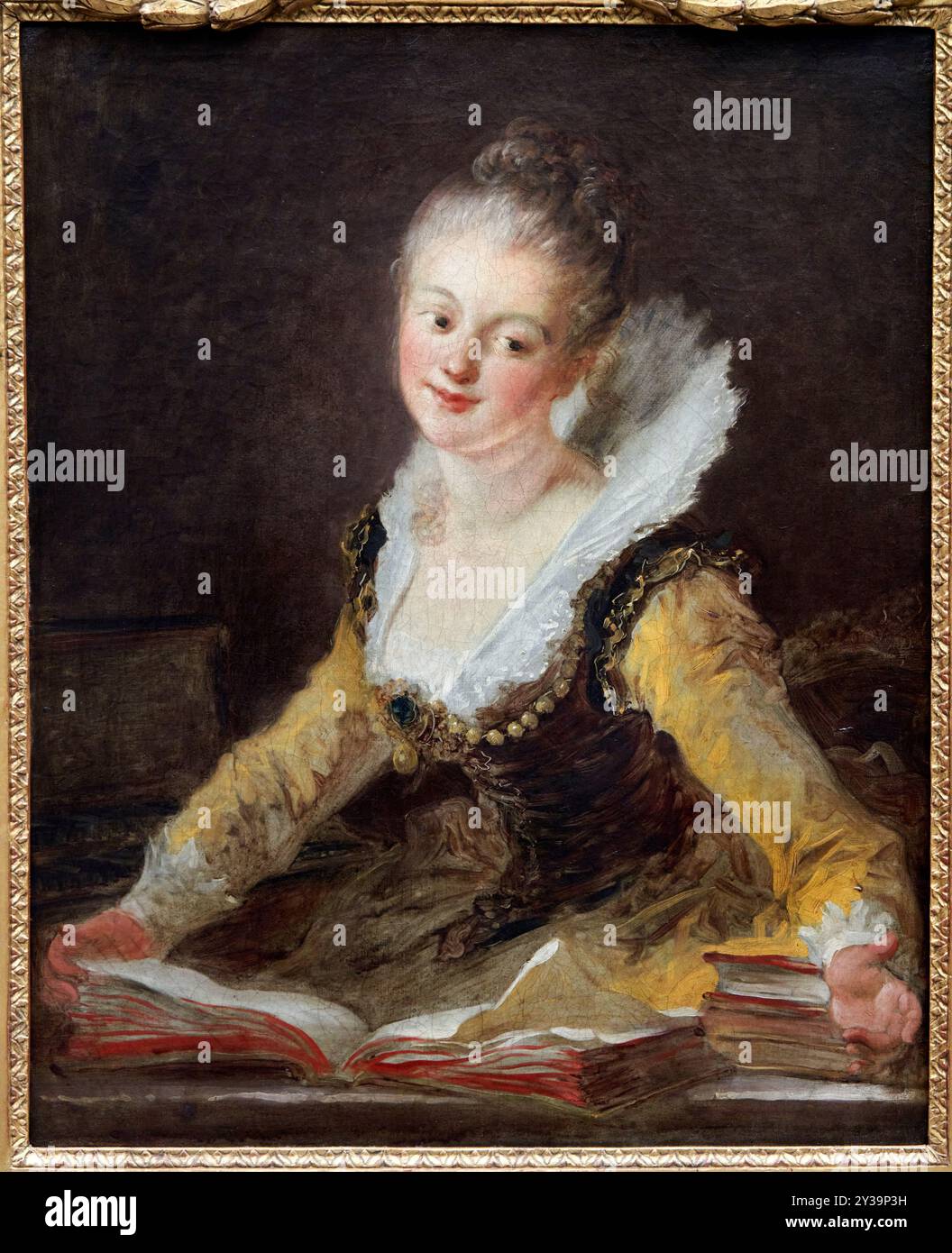 Figurine fantaisie. Portrait présumé d'Anne-Louise Brillon de Jouy (1744-1824), anciennement étude, 1769, huile sur toile, Jean-Honoré FRAGONARD, G. Banque D'Images