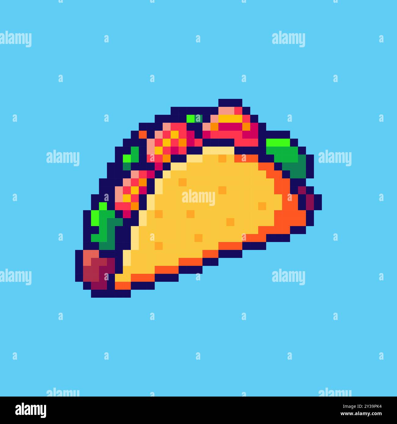 Design d'actif de jeu de taco Pixel art Illustration de Vecteur