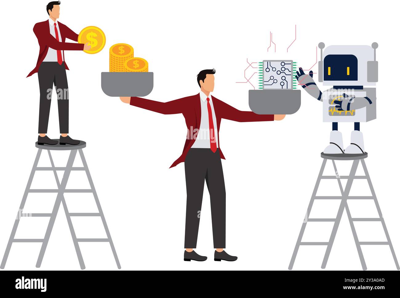 Prix du processeur informatique, Microchip, robot Illustration de Vecteur