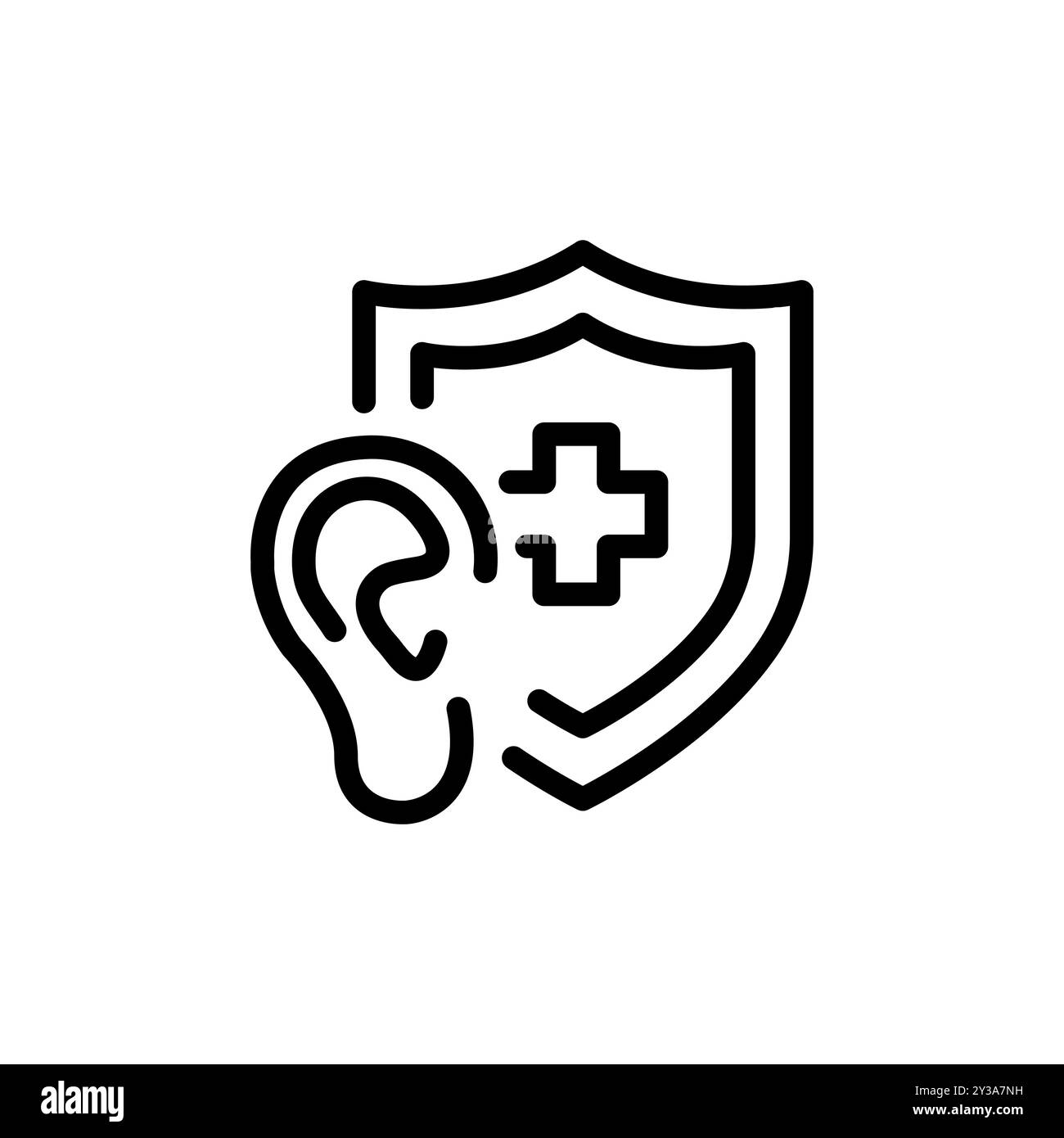 Icône de protection de l'oreille - illustration vectorielle de contour modifiable Illustration de Vecteur