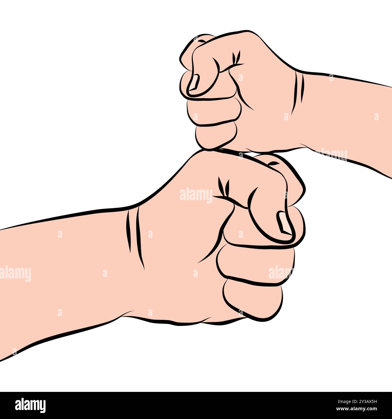 Illustration de coup de poing de fête des pères - mains du père et du fils - graphique vectoriel Illustration de Vecteur