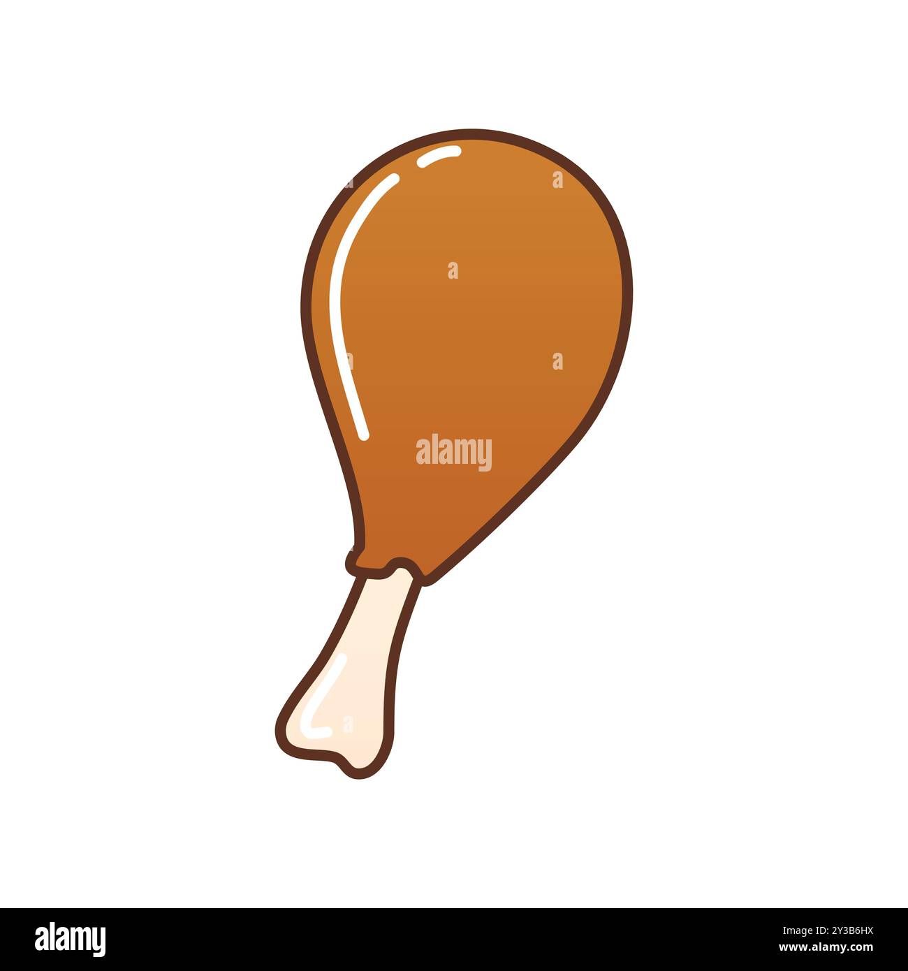 Illustration vectorielle de jambe de poulet de dessin animé Illustration de Vecteur