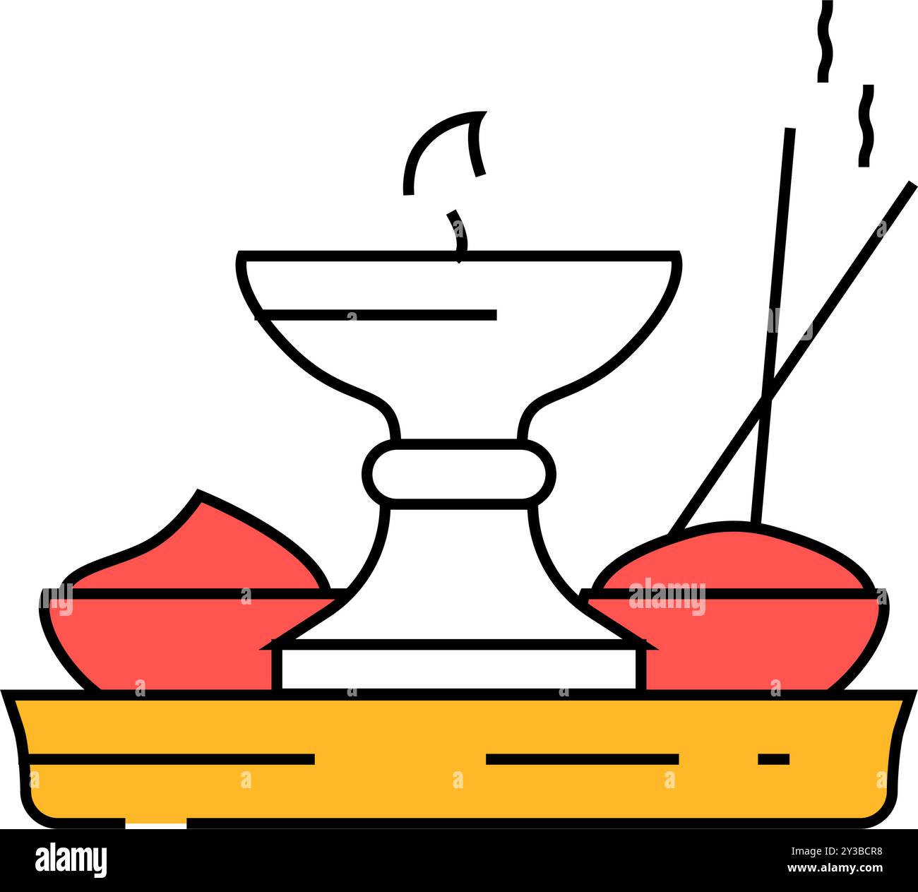 illustration couleur de l'icône puja thali Illustration de Vecteur