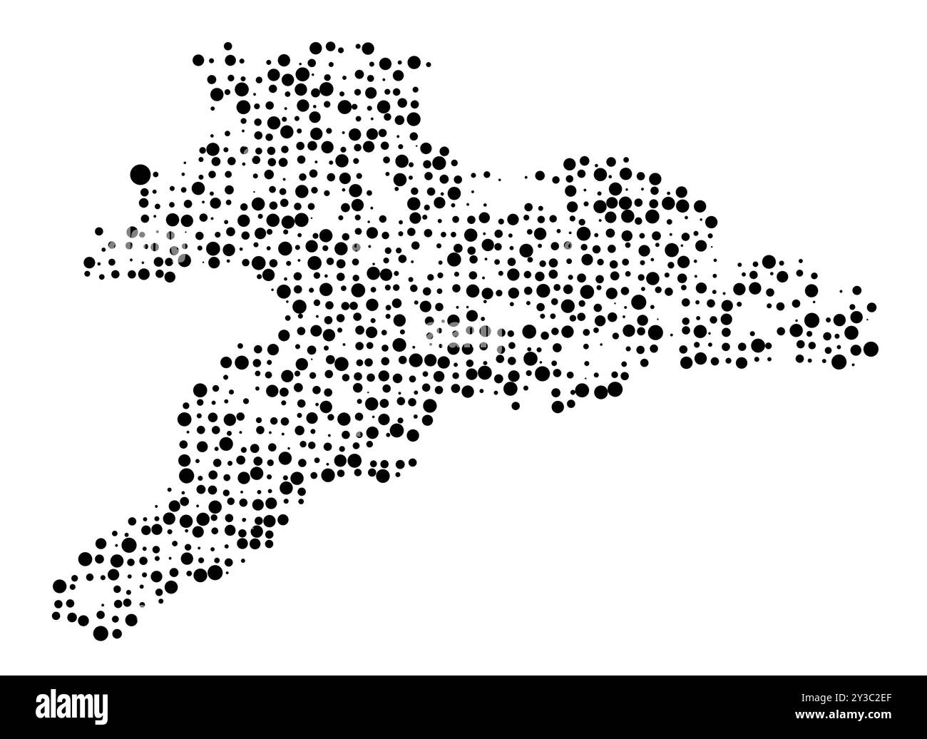 Carte des symboles du Kanton Jura (Suisse) montrant le Kanton avec un motif de cercles noirs répartis aléatoirement de différentes tailles Illustration de Vecteur