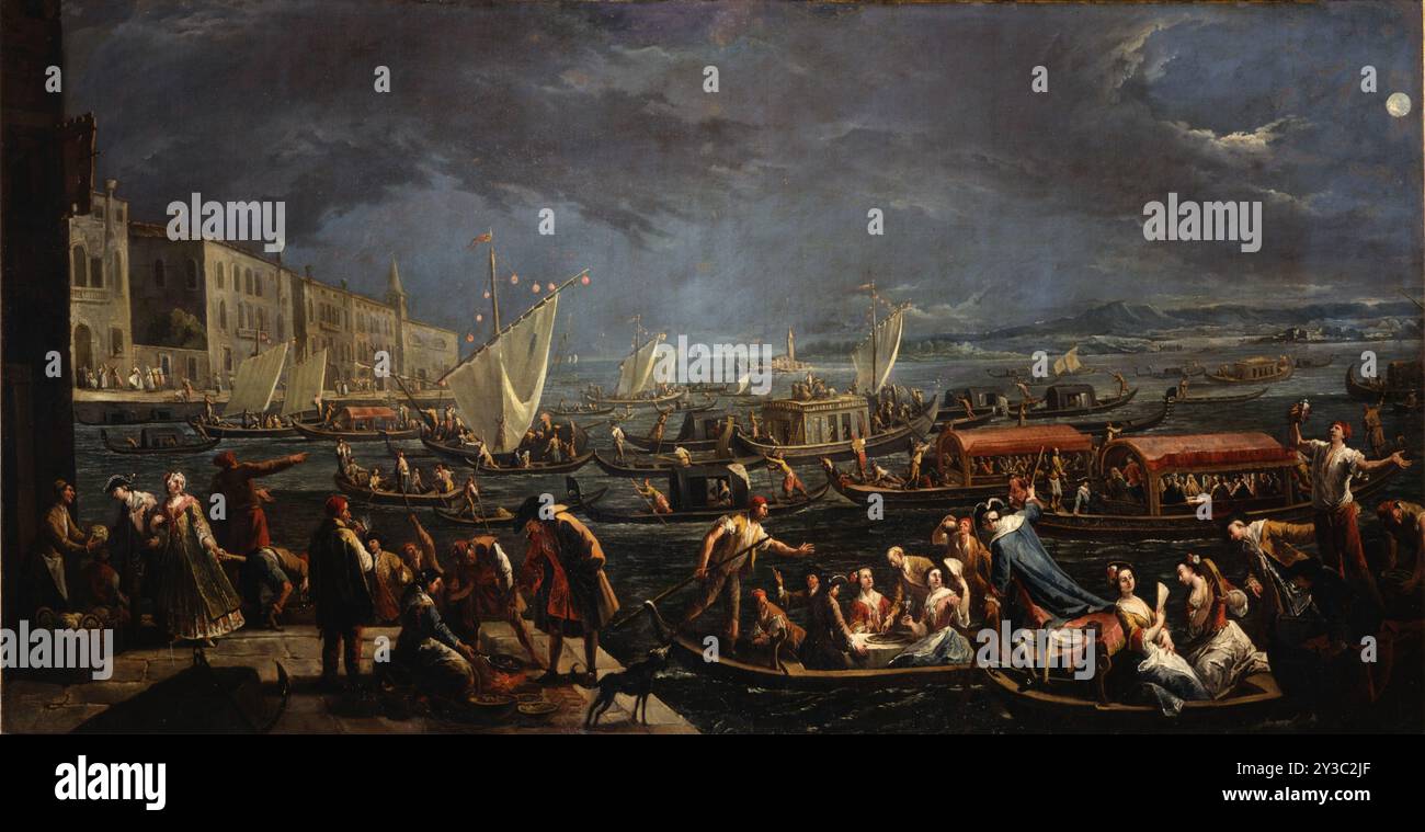 Fête de Sainte Marthe à Venise (la Sagra di Santa Marta), 1750-1755. Trouvé dans la collection du Ca' Rezzonico, Museo del Settecento veneziano. Banque D'Images