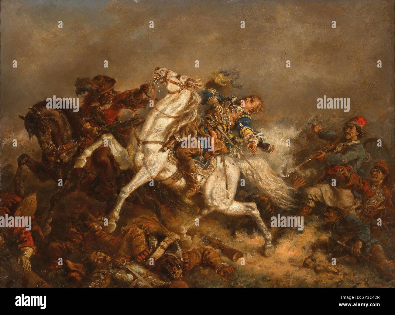 Le roi Gustave II Adolphe de Suède (1594-1632) à la bataille de lützen le 16 novembre 1632. Collection privée. Banque D'Images