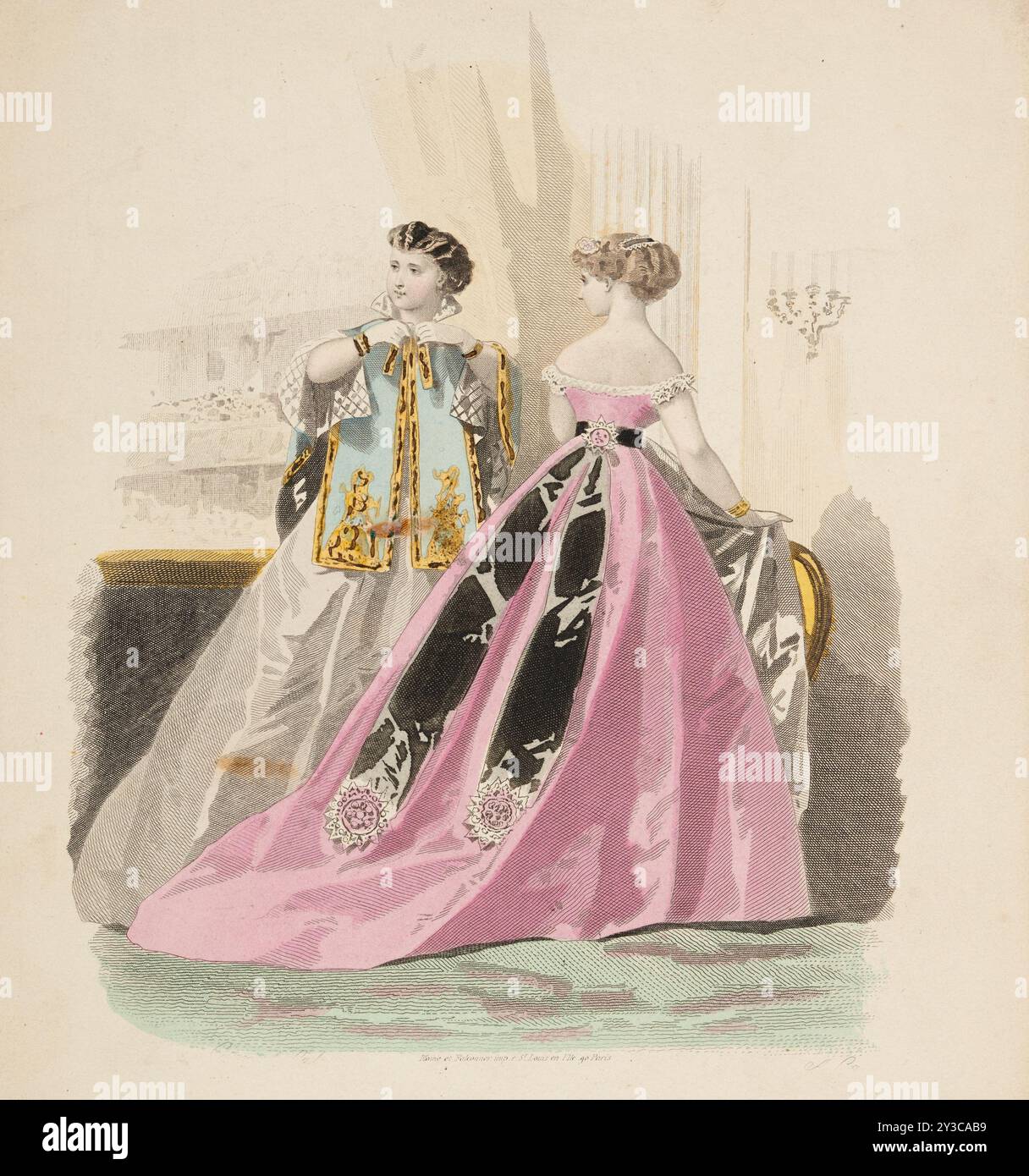 Bow-Bells, Paris Fashions, décembre 1866. Banque D'Images